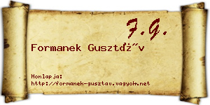 Formanek Gusztáv névjegykártya