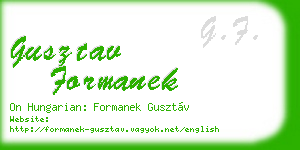 gusztav formanek business card