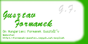 gusztav formanek business card